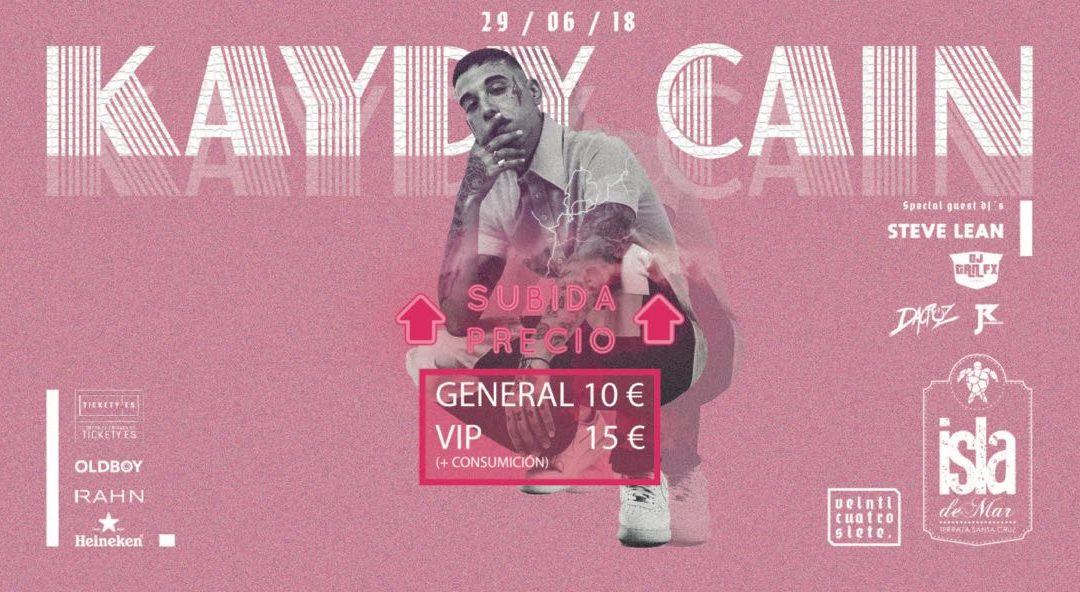 Kaydy Cain, uno de los impulsores del Trap aterriza en Terraza Isla De Mar