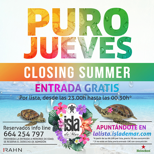 Puro Jueves CLOSING SUMMER | 13 SEP 2018 | Terraza Isla de Mar