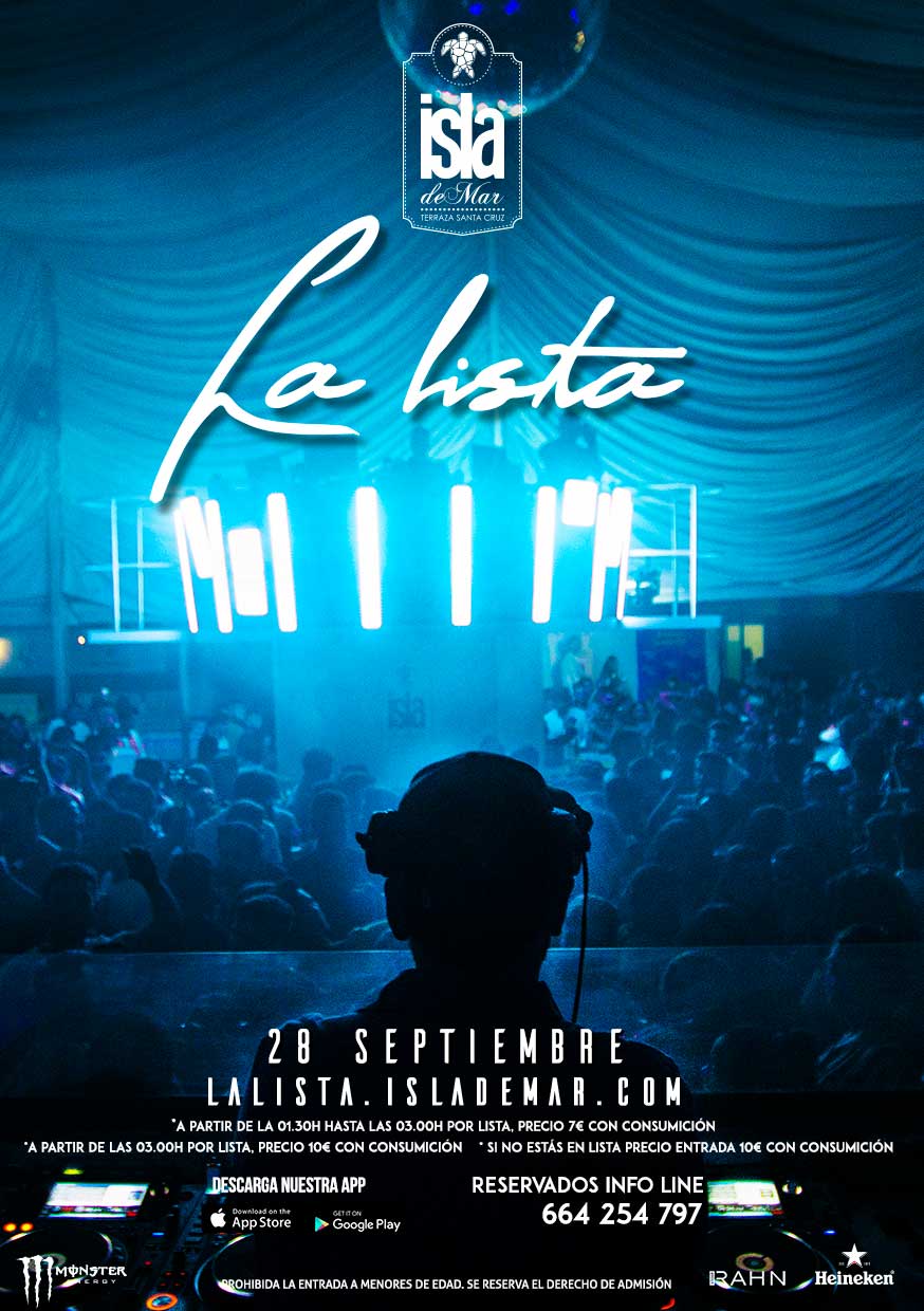 la lista del sábado de terraza isla de mar