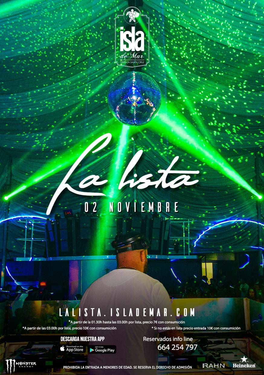 la lista del sábado 2 de noviembre terraza isla de mar