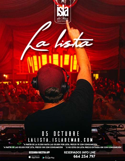 La Lista del sábado | 5 OCT 2019 | Terraza Isla de Mar