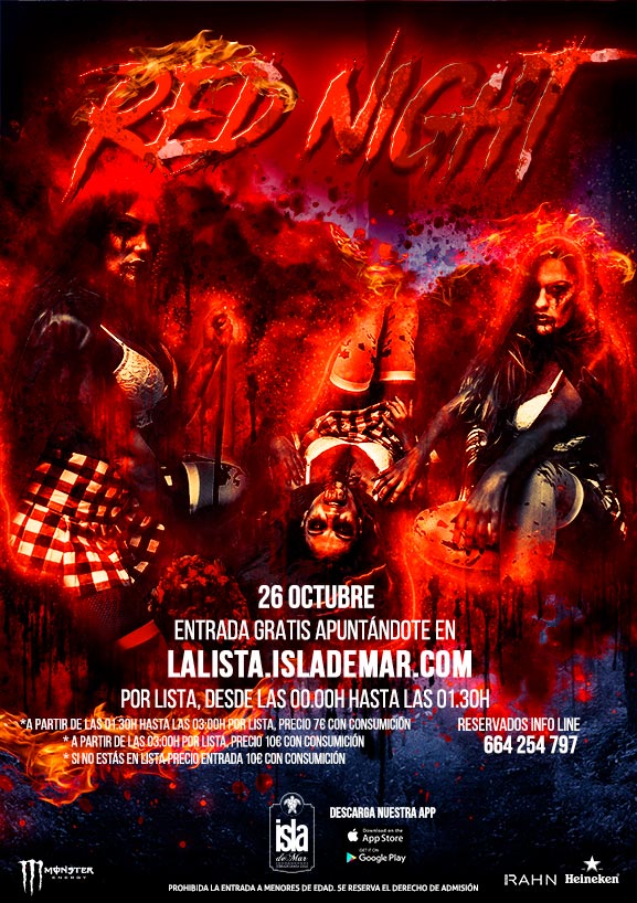 la lista red night prehalloween terraza isla de mar