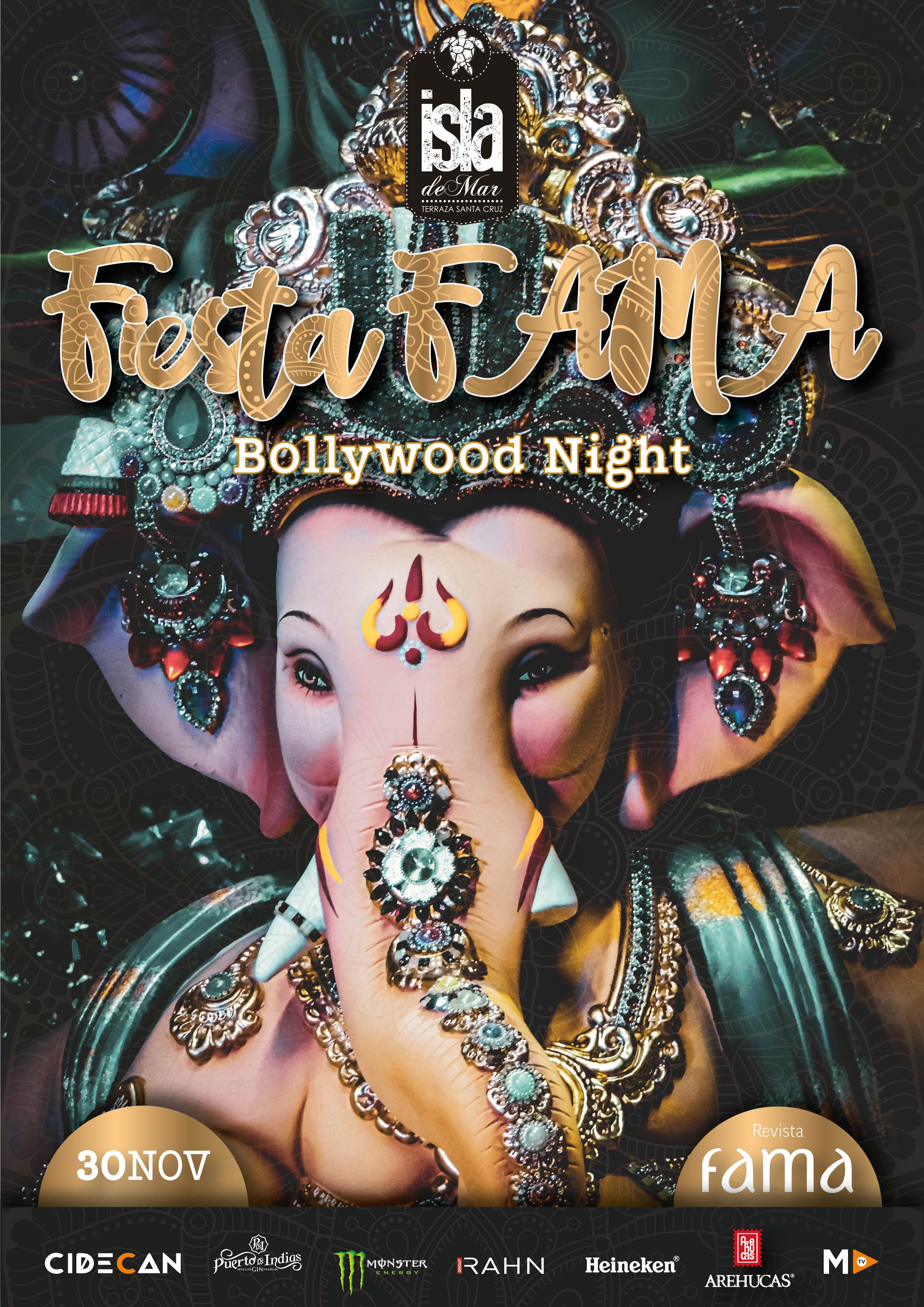 fiesta revista fama tenerife bollywood night terraza isla de mar